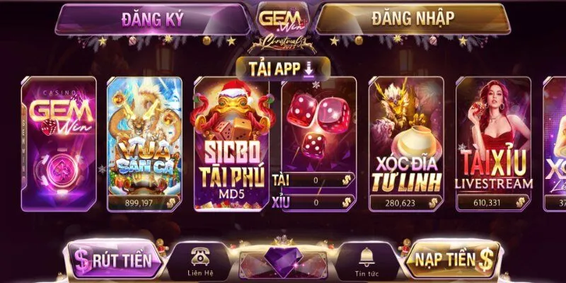 Giao diện nền tảng GEMWIN luôn thân thiện với người dùng